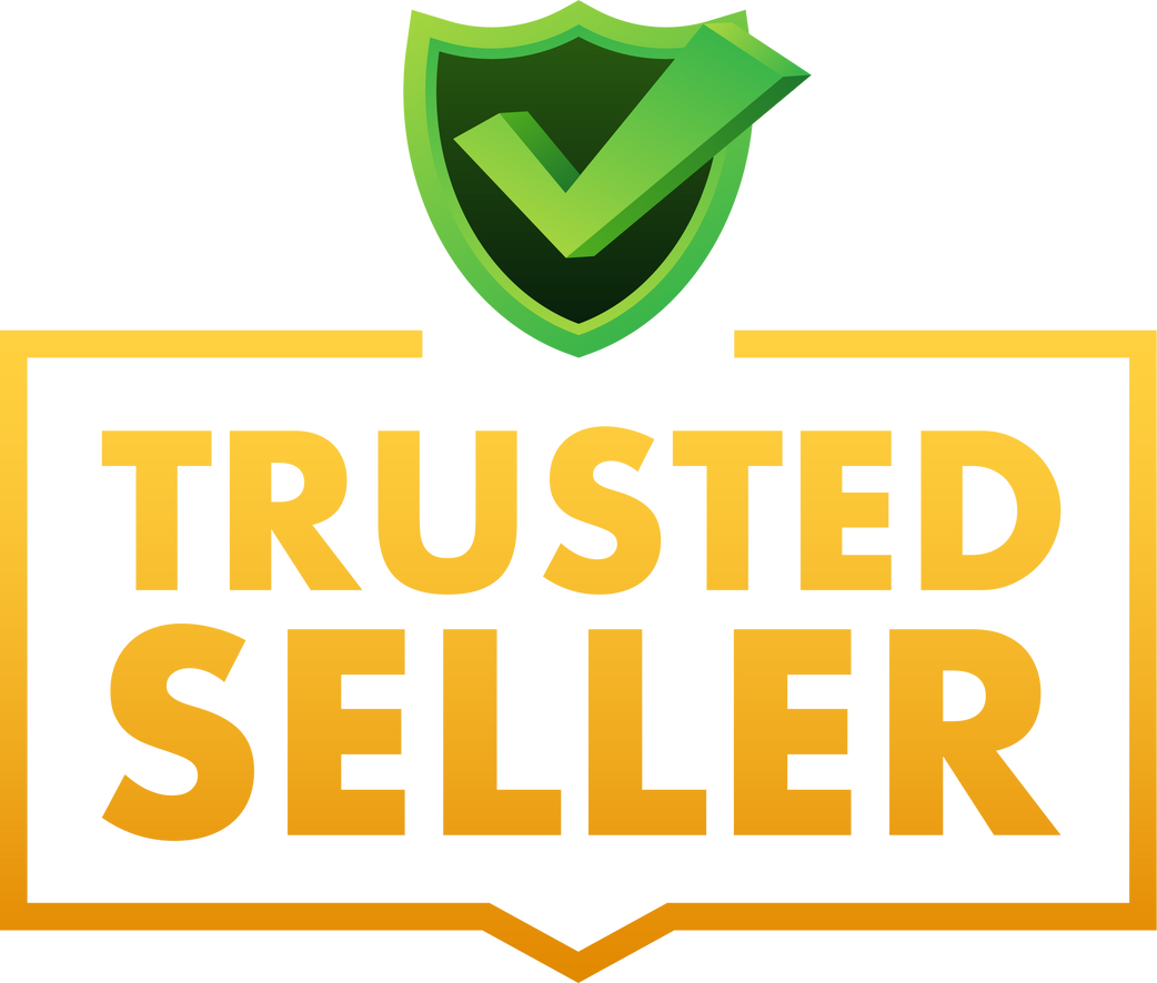 Trusted seller label. Marketplace is trustworthy. Vector stock illustration.